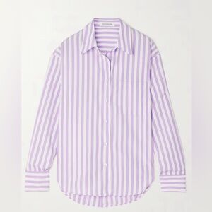 The Frankie Shop Lui Purple Striped Button Down Shirt, size Small